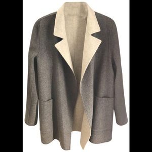 Theory Grey Sileena Reversible Wool Cashmere Coat